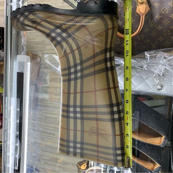 BURBERRY Rain Boots Tall Classic Check Haymarket main image 9